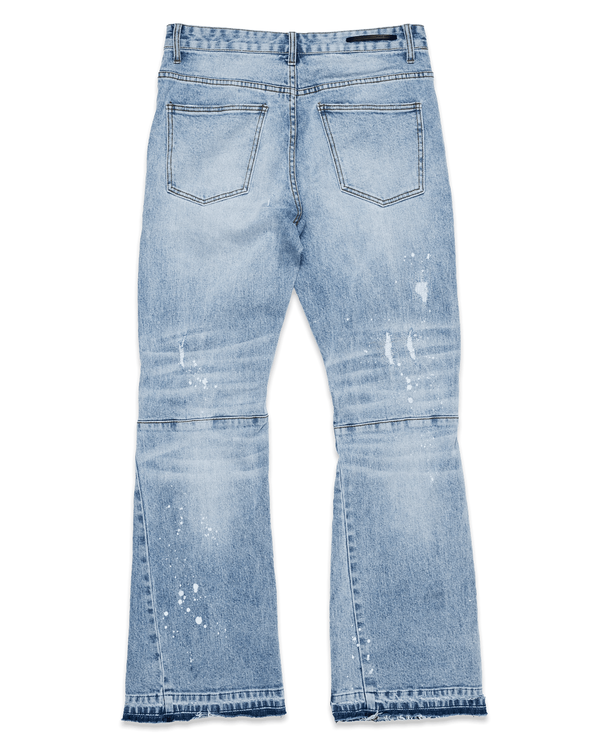 KNEE DESTROYED SLIM FLARE DENIM