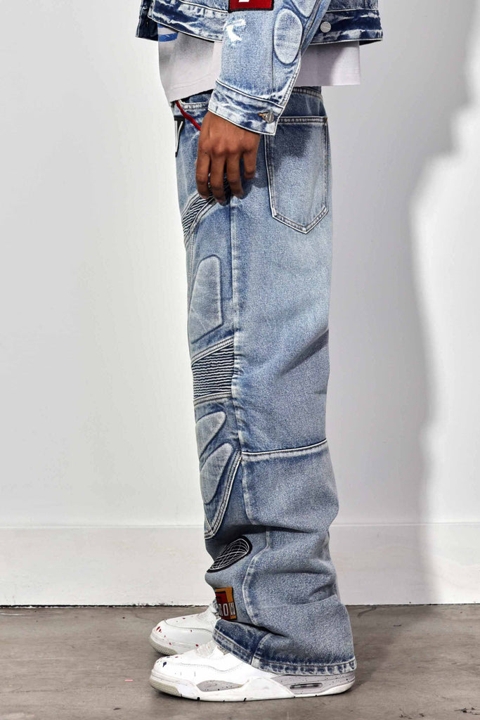 FAST LIFE WASHED DENIM Y2K PANTS