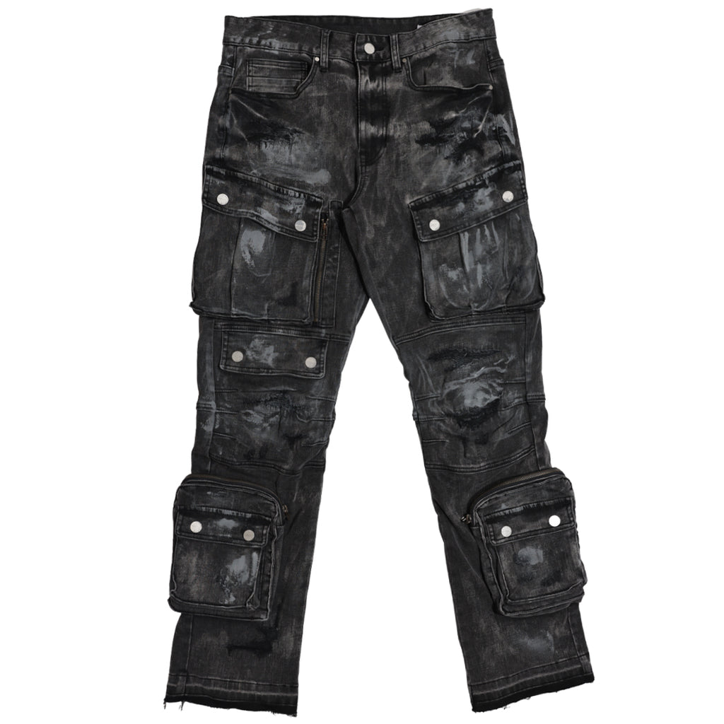 UTILITY CARGO SHARP DENIM PANTS