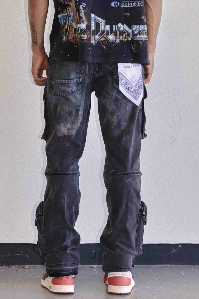 UTILITY CARGO SHARP DENIM PANTS