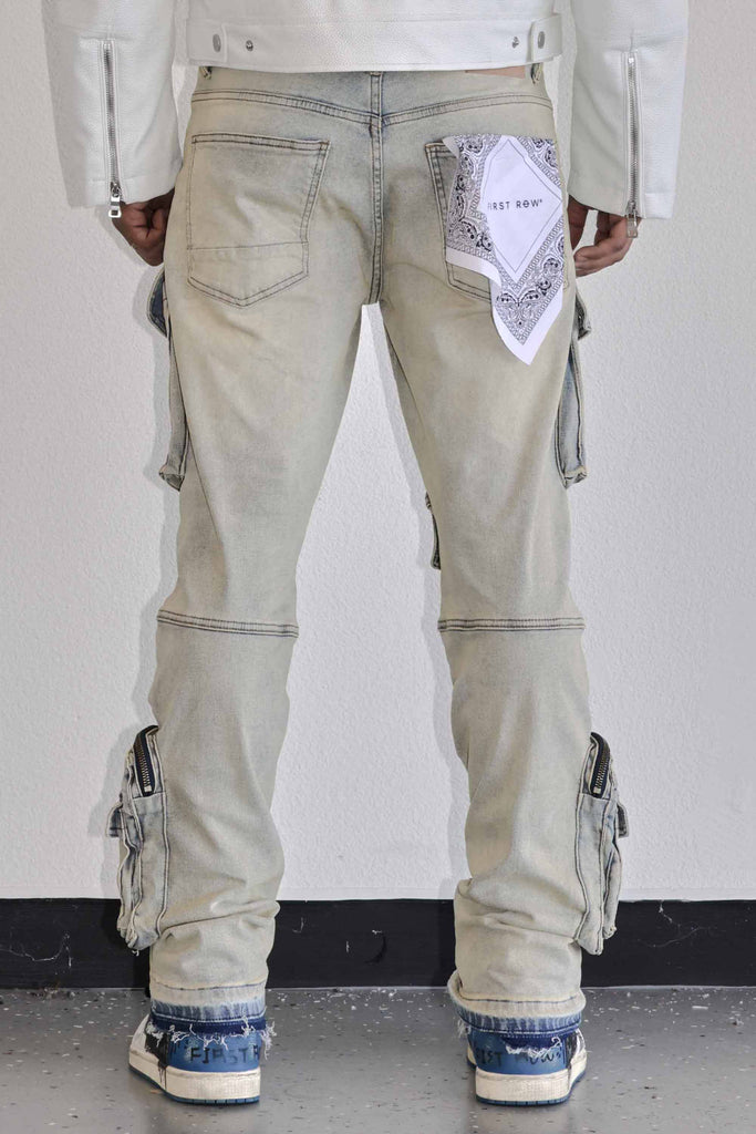 UTILITY CARGO SHARP DENIM PANTS