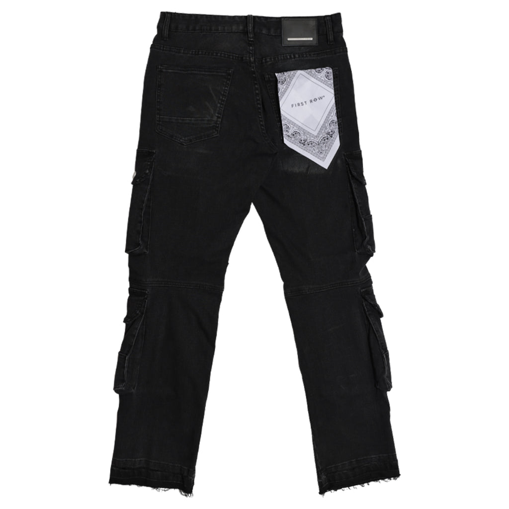 UTILITY CARGO REPAIR DENIM PANTS