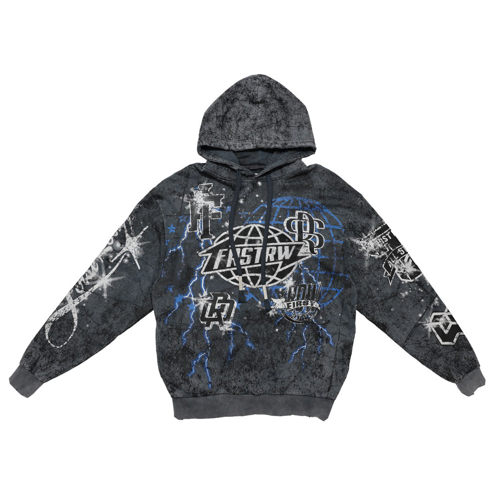 ALL OVER LOGO PULLOVER HOODIE