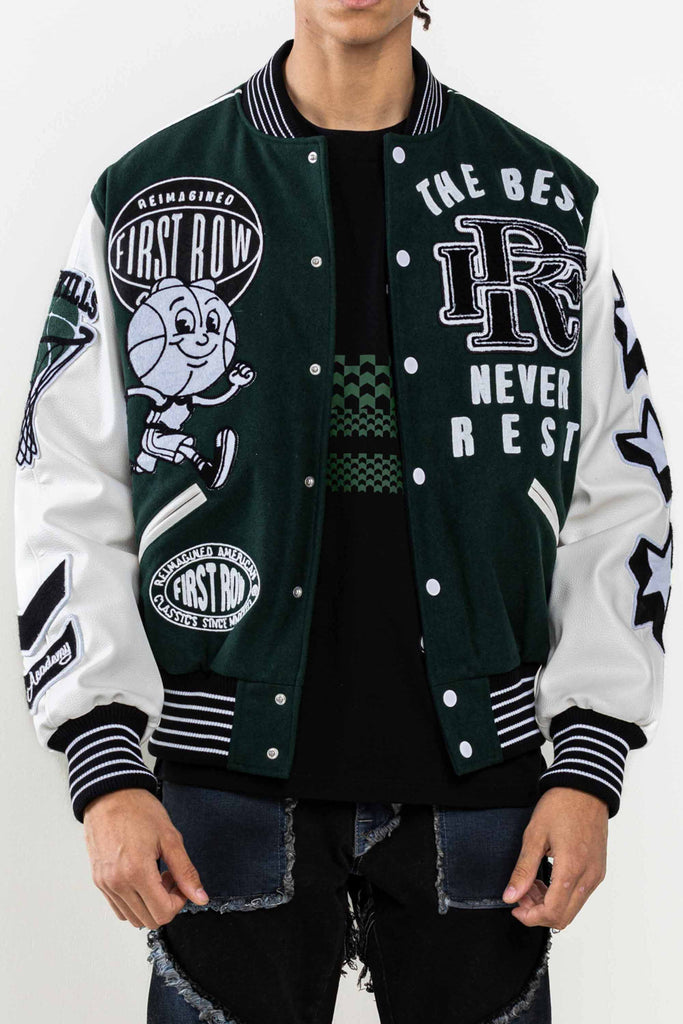 THE BEST NEVER REST CHAMPIONSHIP VARSITY JACKET | First Row