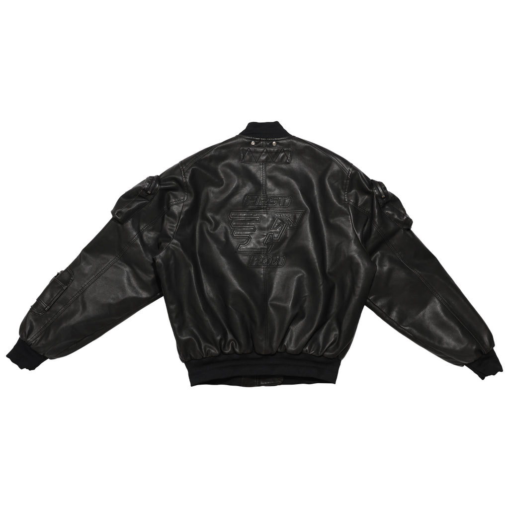 UTILITY MA-1 WASHED LEATHER JACKET