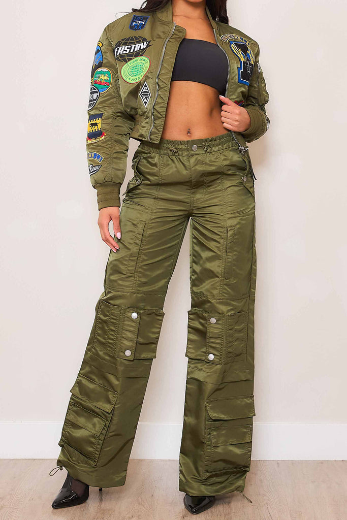 UTILITY NYLON WIDE CARGO PANTS