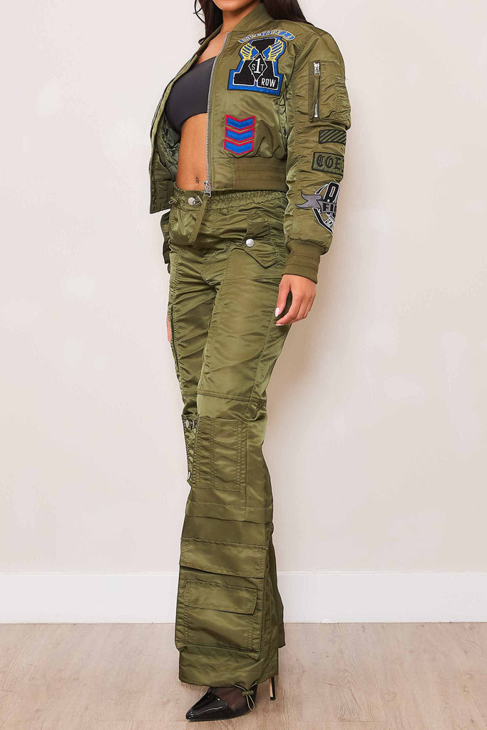 UTILITY NYLON WIDE CARGO PANTS