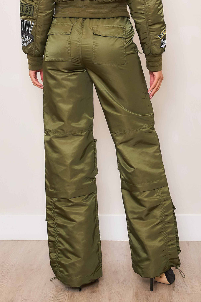 UTILITY NYLON WIDE CARGO PANTS