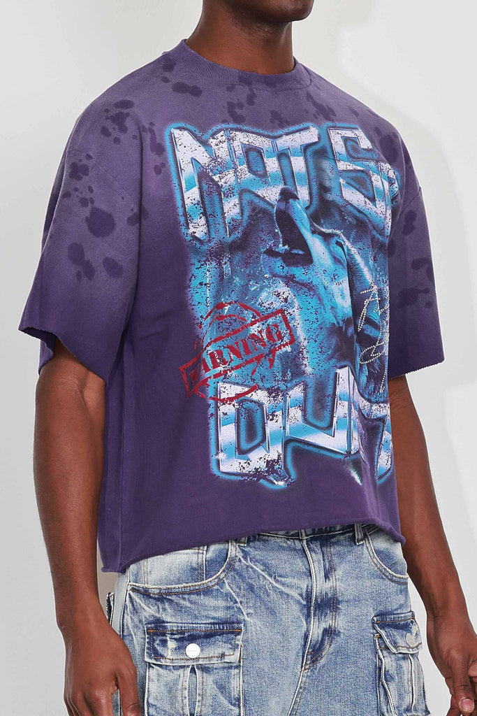 WARNING NOT SO QUIET HOWLING WOLF CROPPED SLV TEE