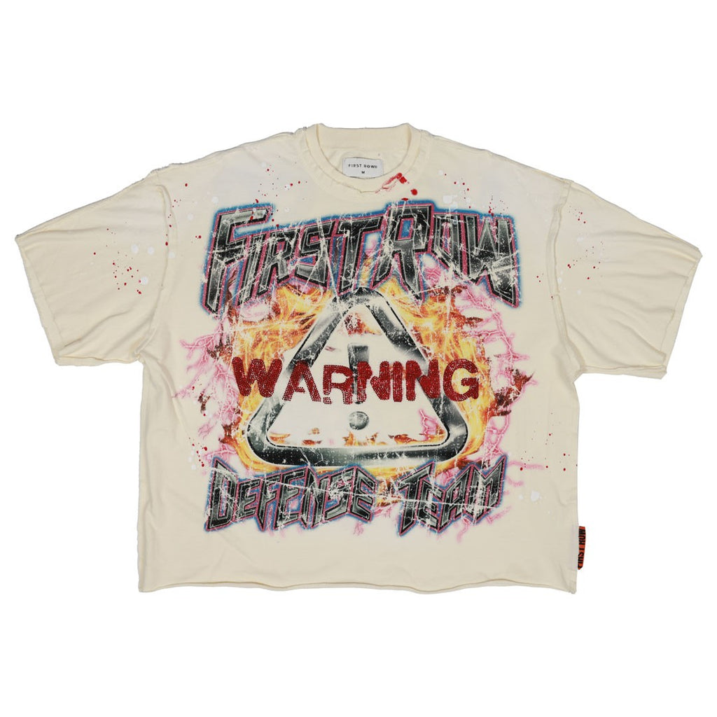 WARNING NOT SO QUIET FLAMING CROPPED TEE