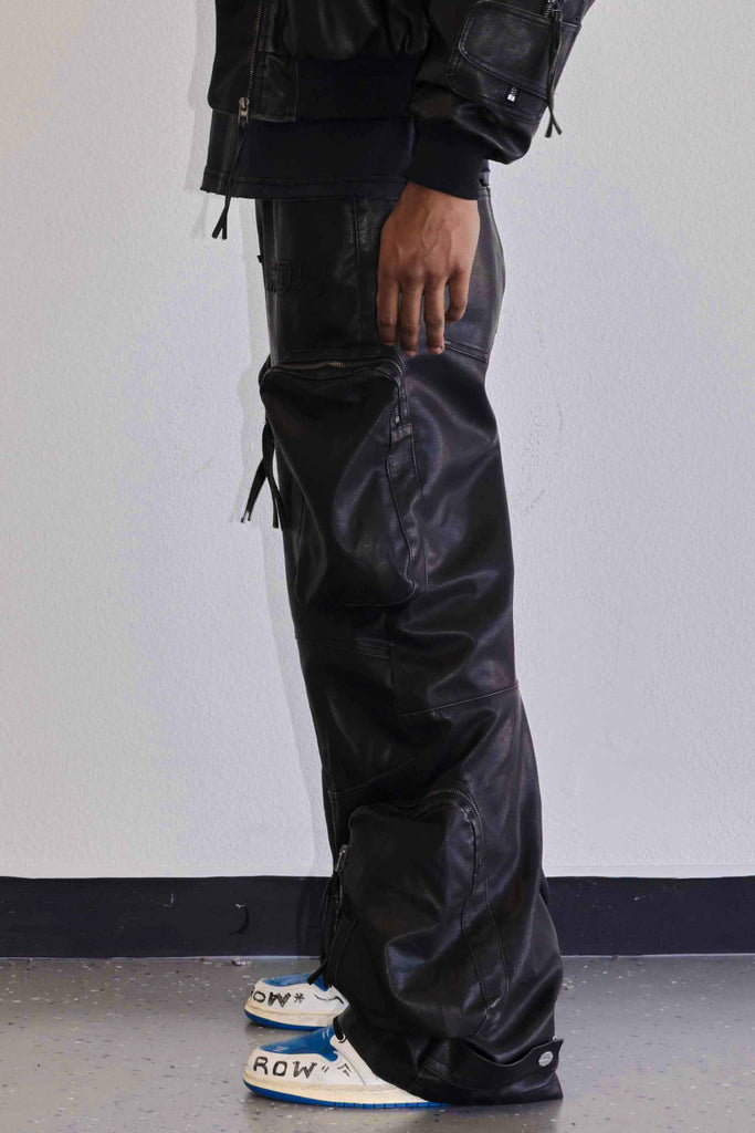 UTILITY MA-1 WASHED LEATHER PANTS