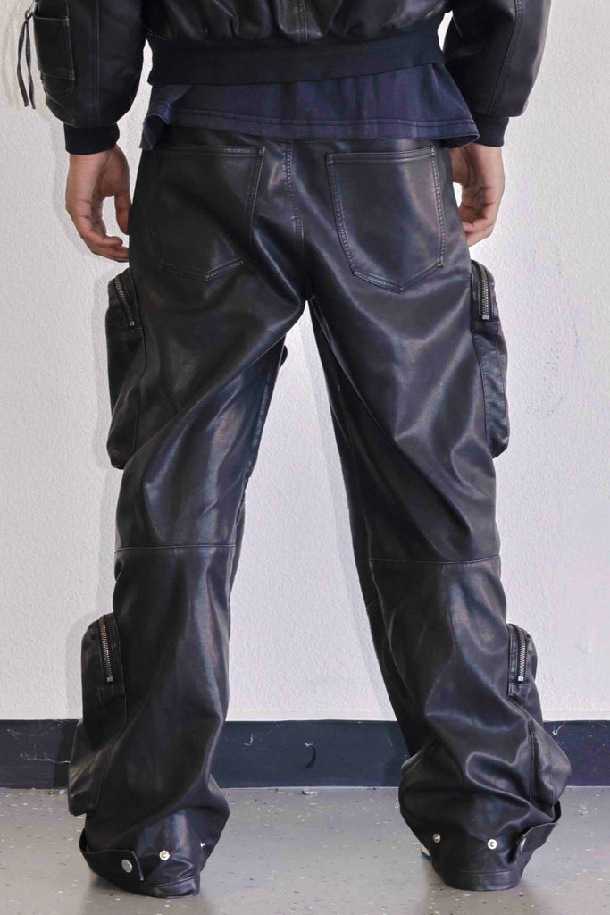 UTILITY MA-1 WASHED LEATHER PANTS