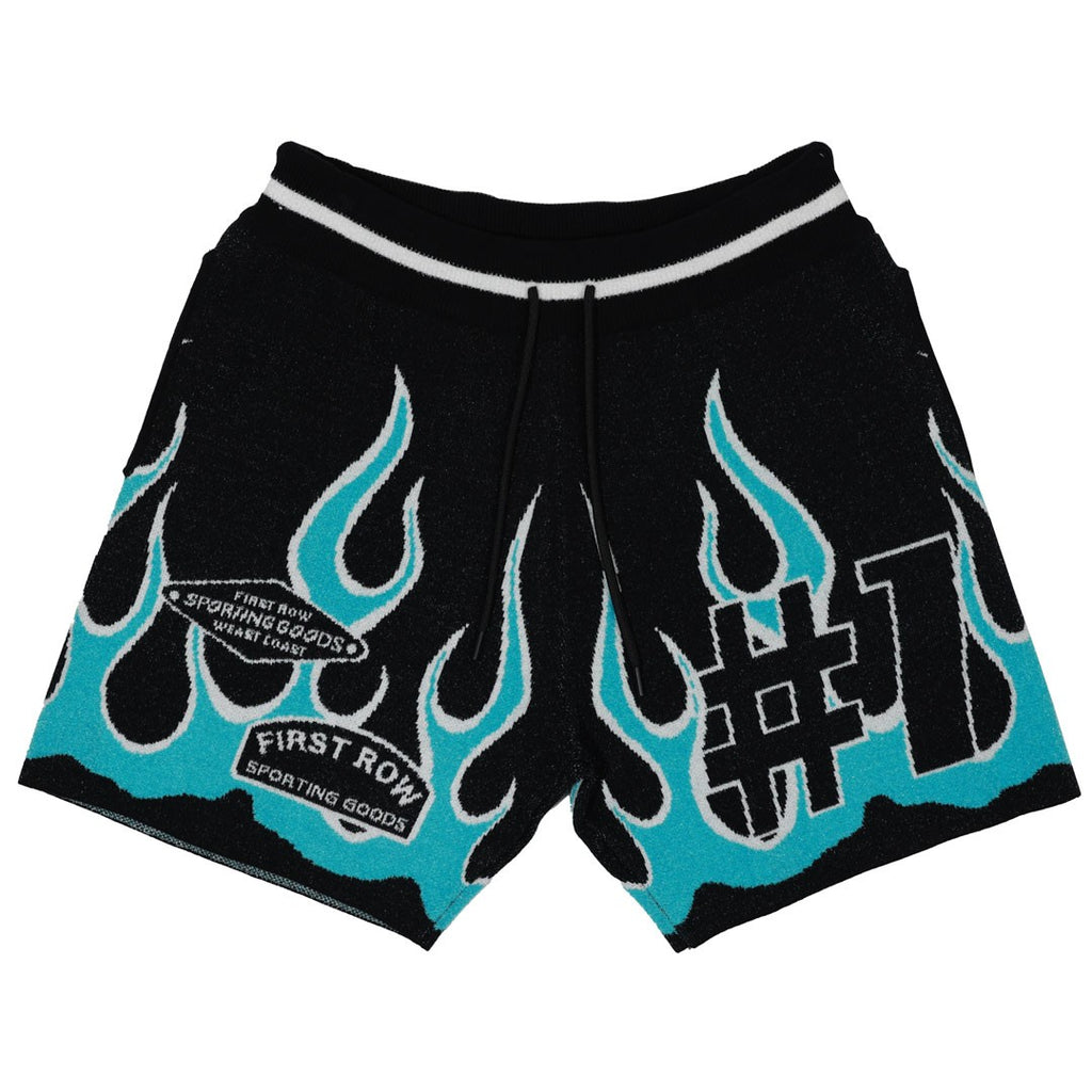 FLAME VARSITY JACQUARD KNIT SHORTS