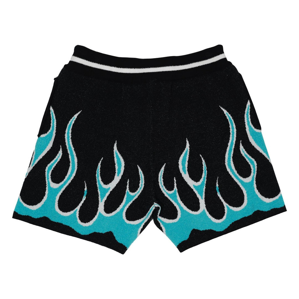 FLAME VARSITY JACQUARD KNIT SHORTS